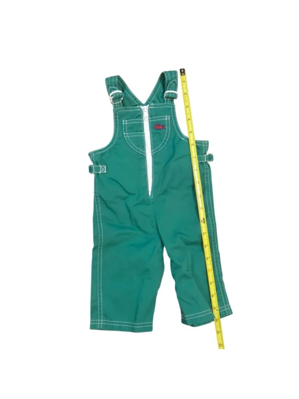 Izod Lacoste Infant Toddler Green Overalls Crocodile Alligator 12 Months Vintage
